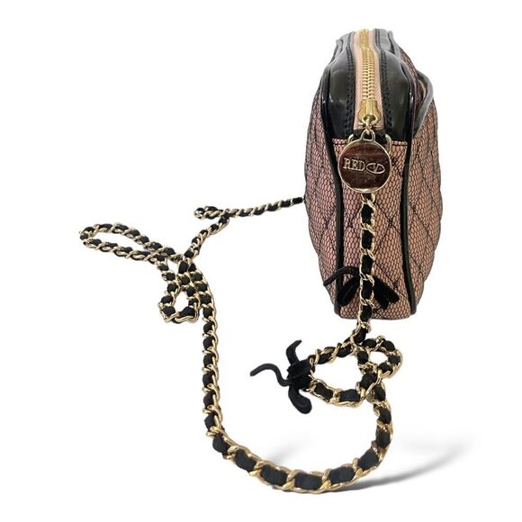 RED VALENTINO Quilted Crossbody Mesh/Nude Bag - Picture 8 of 12